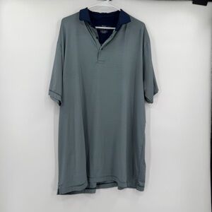 Mizzen + Main Polo Shirt Mens XXL Blue Striped Casual Golf Rugby Phil Mickelson